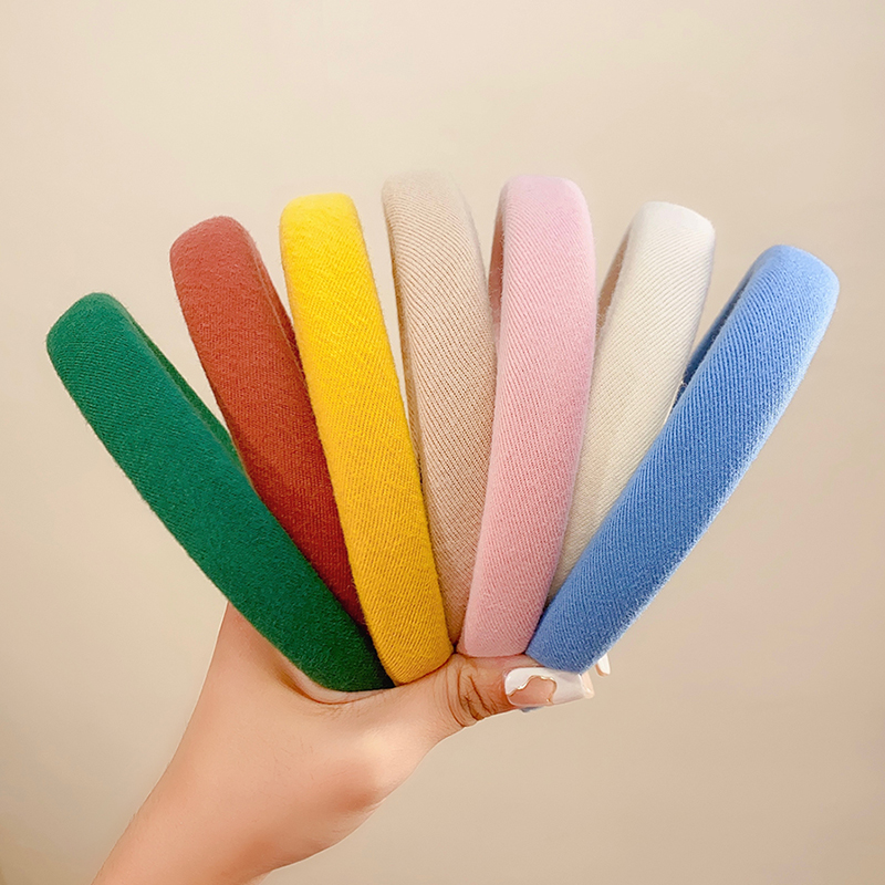 Eco Sponge - 컬러풀한 스펀지 린넨 헤어밴드 심플 베이직