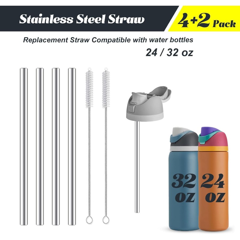 Reusable Straw - 오와라 물병 24온스 32온스용 금속 빨대