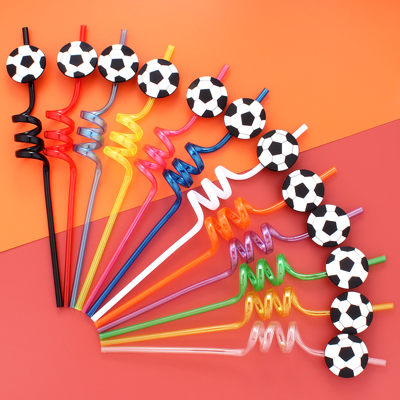 12pcs 축구 테마 빨대, 재사용 가능한 홈 파티,  - Reusable Straw 리뷰 및 가격
