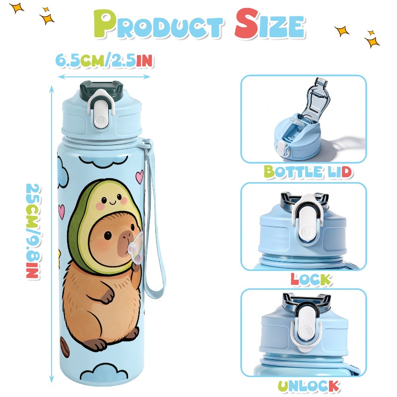 750ml 용량의 맞춤형 이름이 새겨진 귀여운 카피바라 - Reusable Straw 리뷰 및 가격