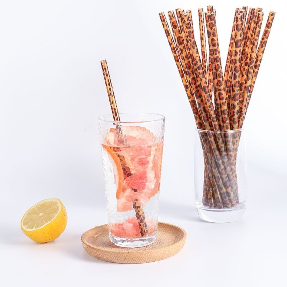 트렌디한 레오파드 프린트 음료 빨대 친환경 내구성 있는 - Reusable Straw 리뷰 및 가격