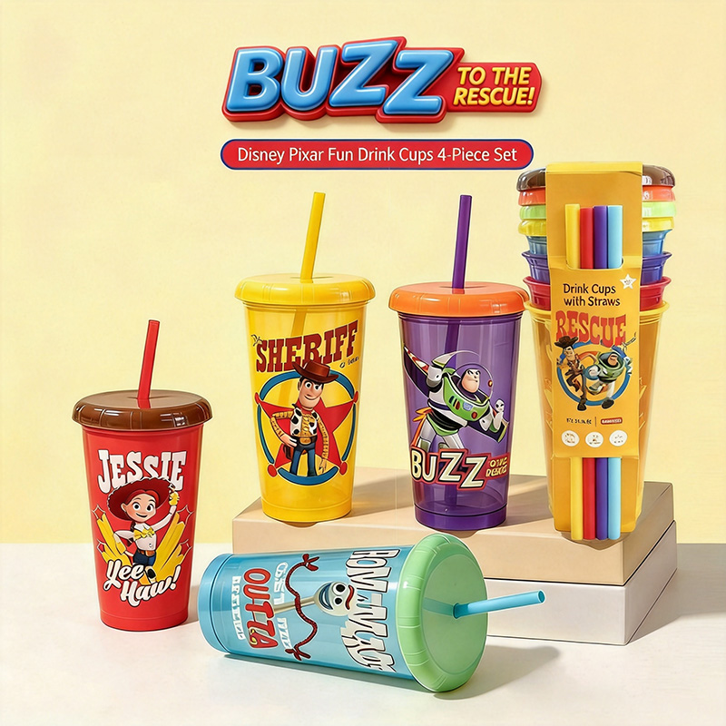 토이 스토리 5 플라스틱 빨대컵 4팩 520ml 재사용 - Reusable Straw 리뷰 및 가격
